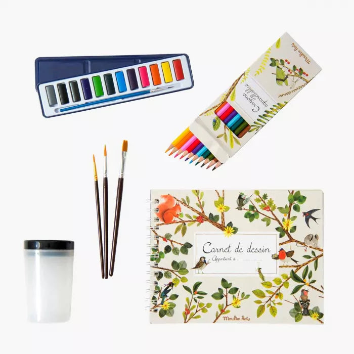 Valise aquarelliste Le jardin du Moulin