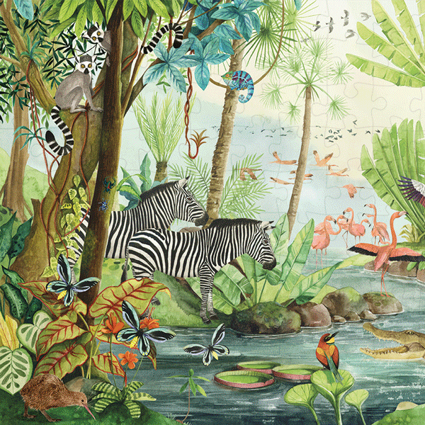 Puzzle dans la forêt tropicale (350 pièces) Tout autour du monde