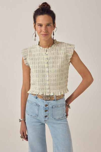 OMARIS Blouse sans manches - Cloud Thread