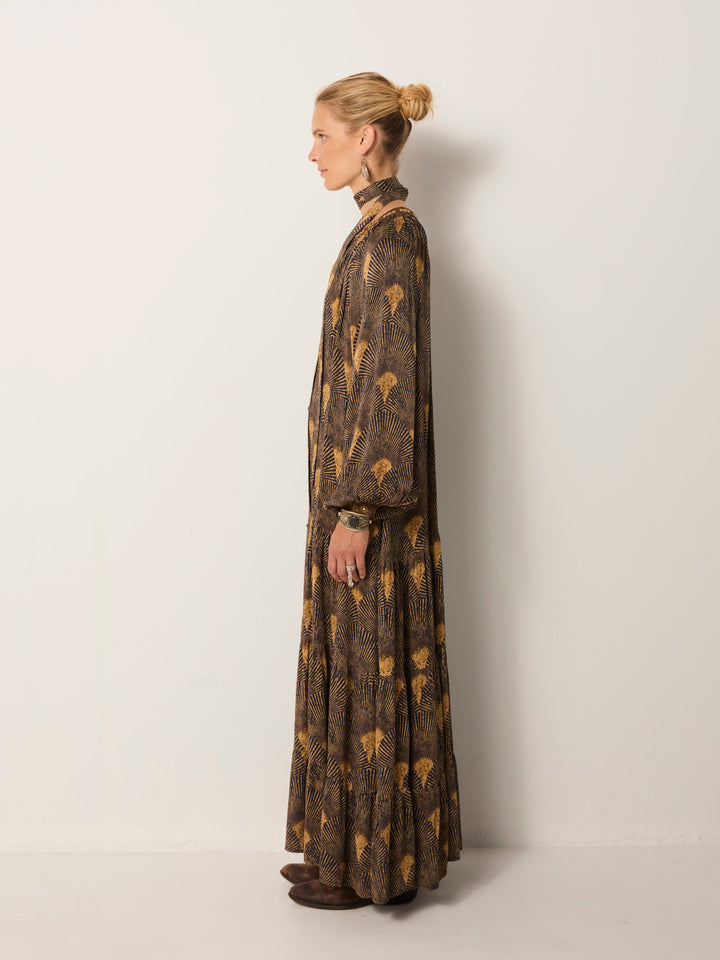 Robe Anouk Peacock Avocat (Crêpe satin) AW25