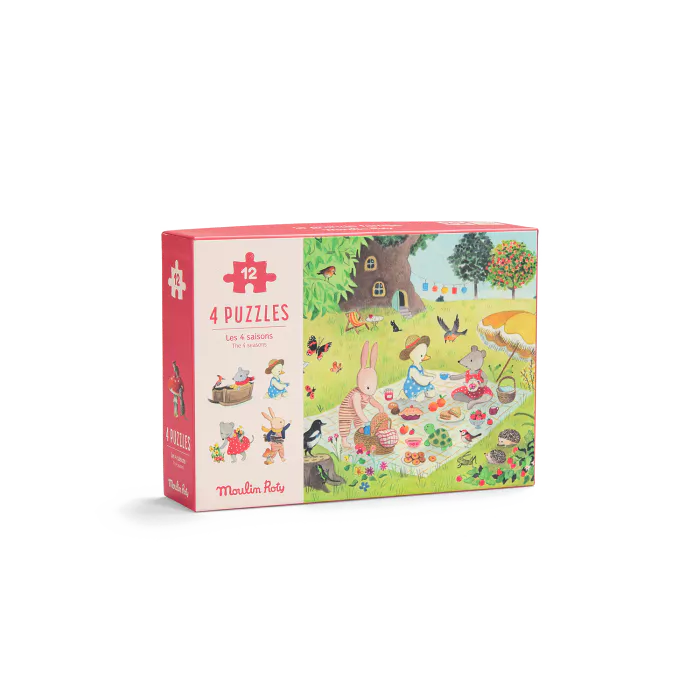 4 mini puzzles Des saisons 12 pièces