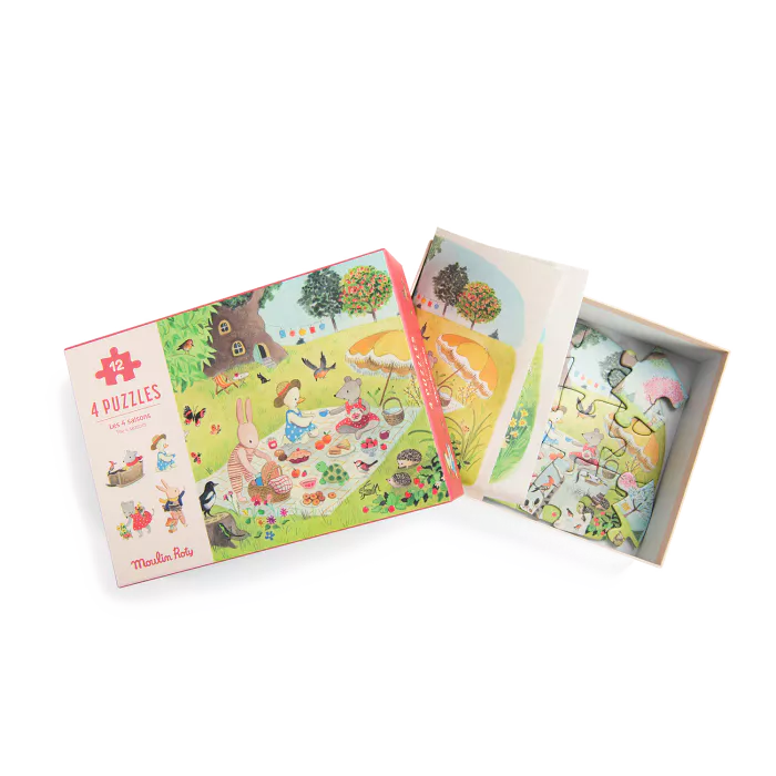 4 mini puzzles Des saisons 12 pièces