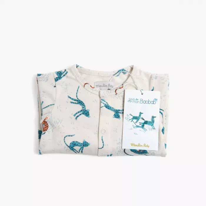 Pyjama jersey crème allover guépards