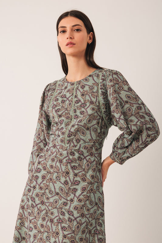 ROBE EN CRÊPE DE COTON
