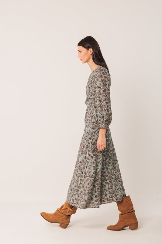 ROBE EN CRÊPE DE COTON