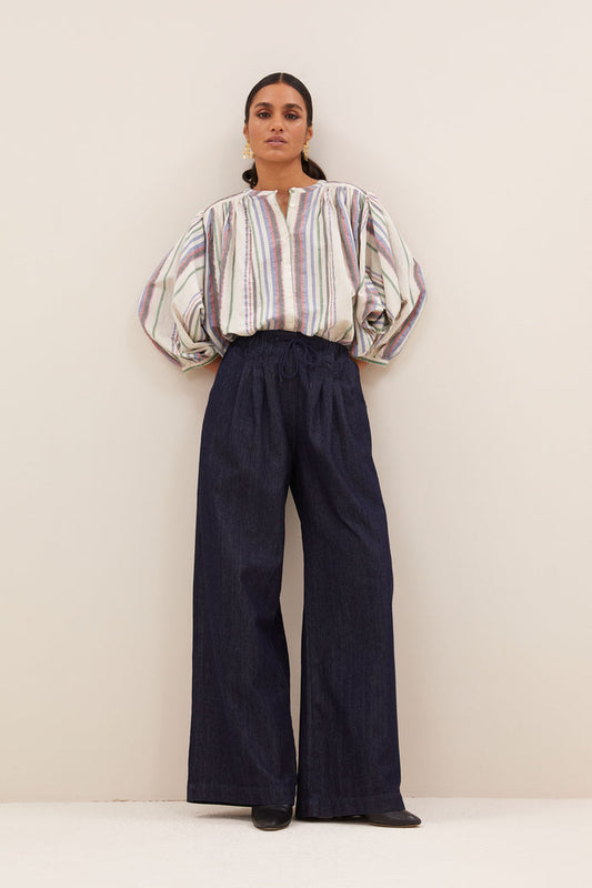 becky colored lurex blouse – Rayures lurex colorées