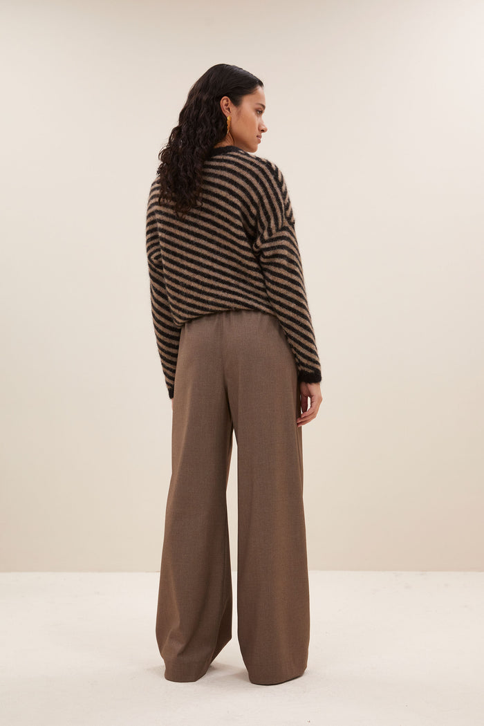 diagonal natural pullover | biscuit