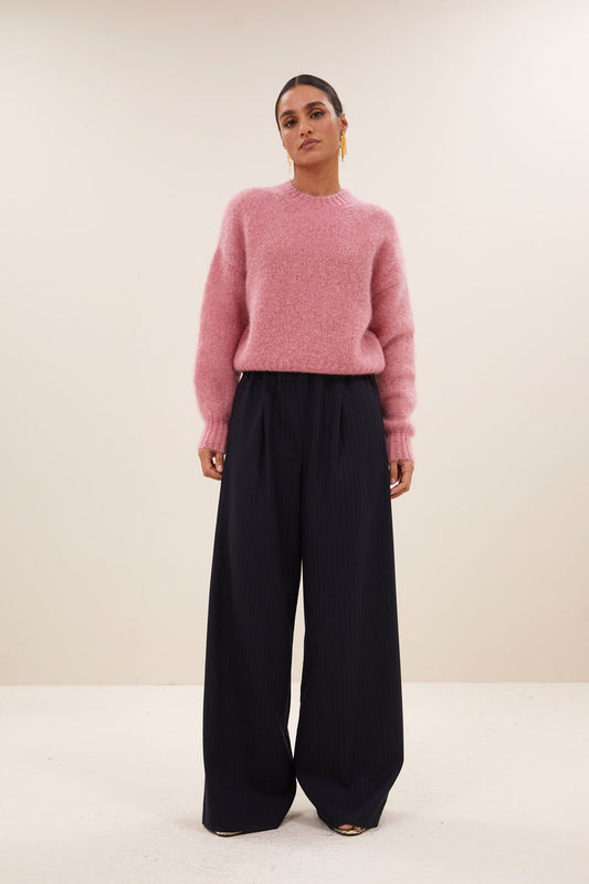 benji pinstripe pantalon | bleu nuit