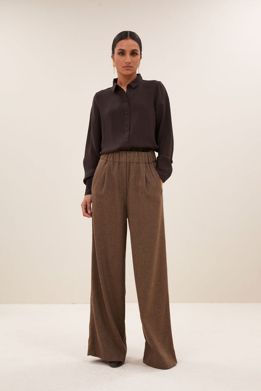 benji tweed pants | latte