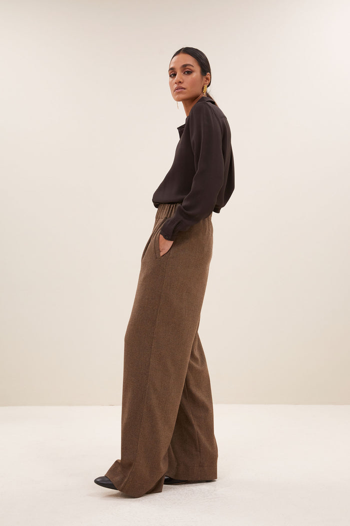 benji tweed pants | latte