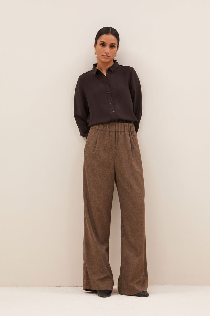 benji tweed pants | latte