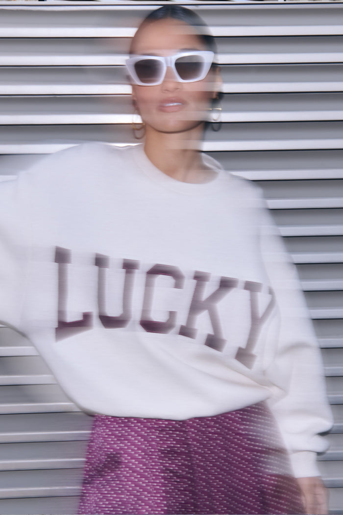 bibi patchwork sweat | oyster melee