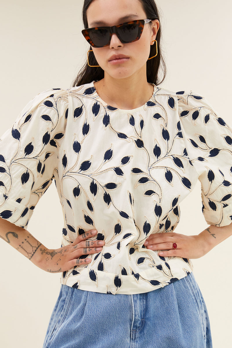 Blouse Olivia Botanic - Bleu Nuit
