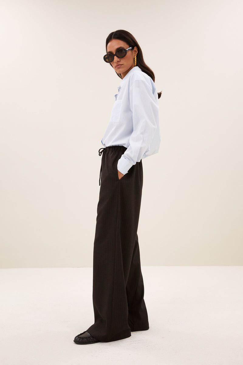 Pantalon Pelle Pinstripe  I Brown Pinstripe