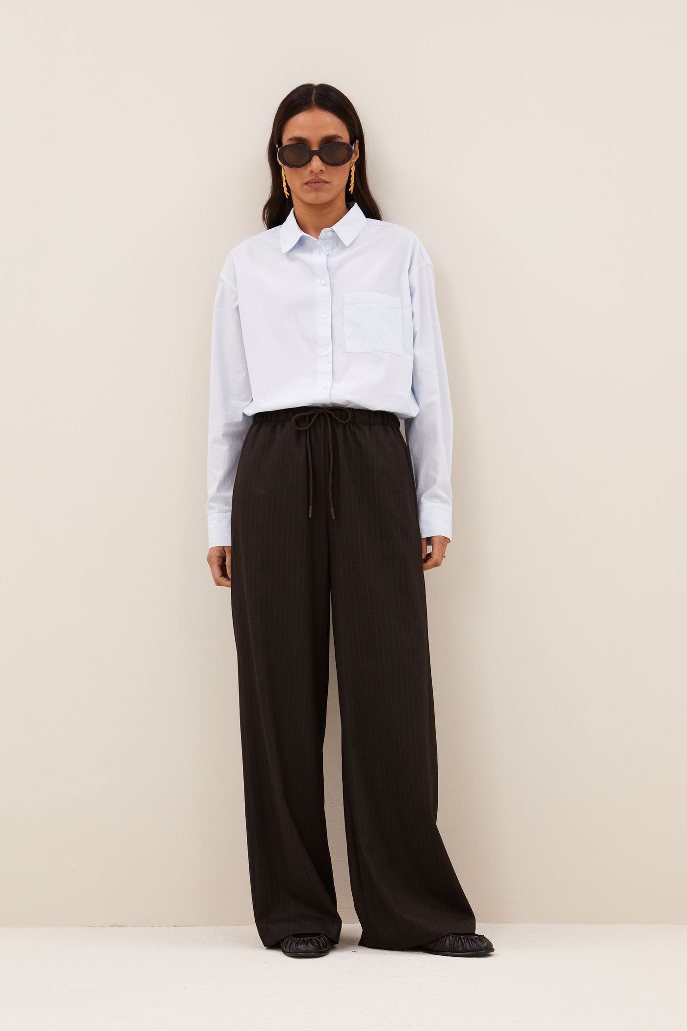 Pantalon Pelle Pinstripe  I Brown Pinstripe