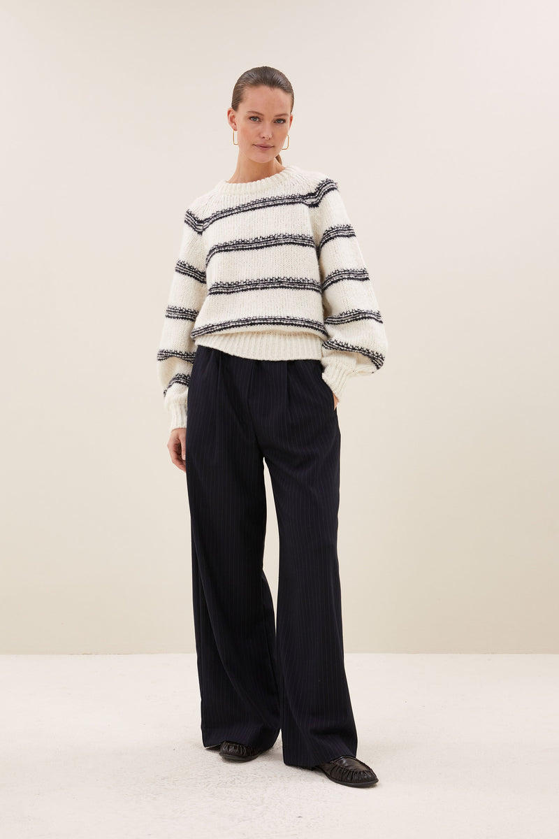Pantalon Benji rayé | dark pine stripe