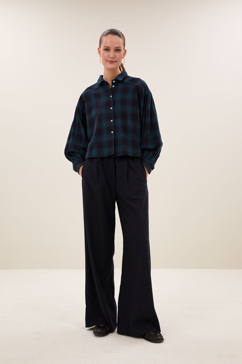 Pantalon Benji rayé | dark pine stripe