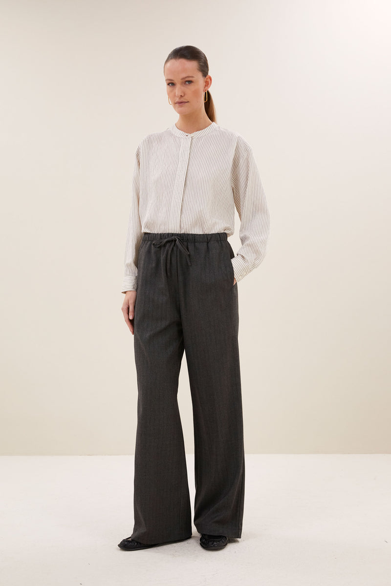 Pantalon Pelle I Black Herringbone