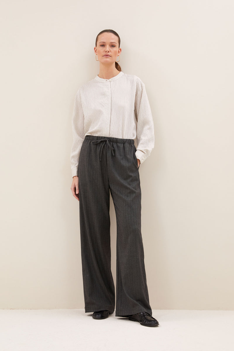 Pantalon Pelle I Black Herringbone