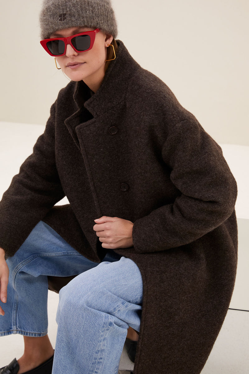 Manteau Macy Melange - Brown Melee