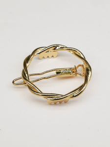 Barrette torsadée coeur - Little Valentine dorée (3,5 cm)