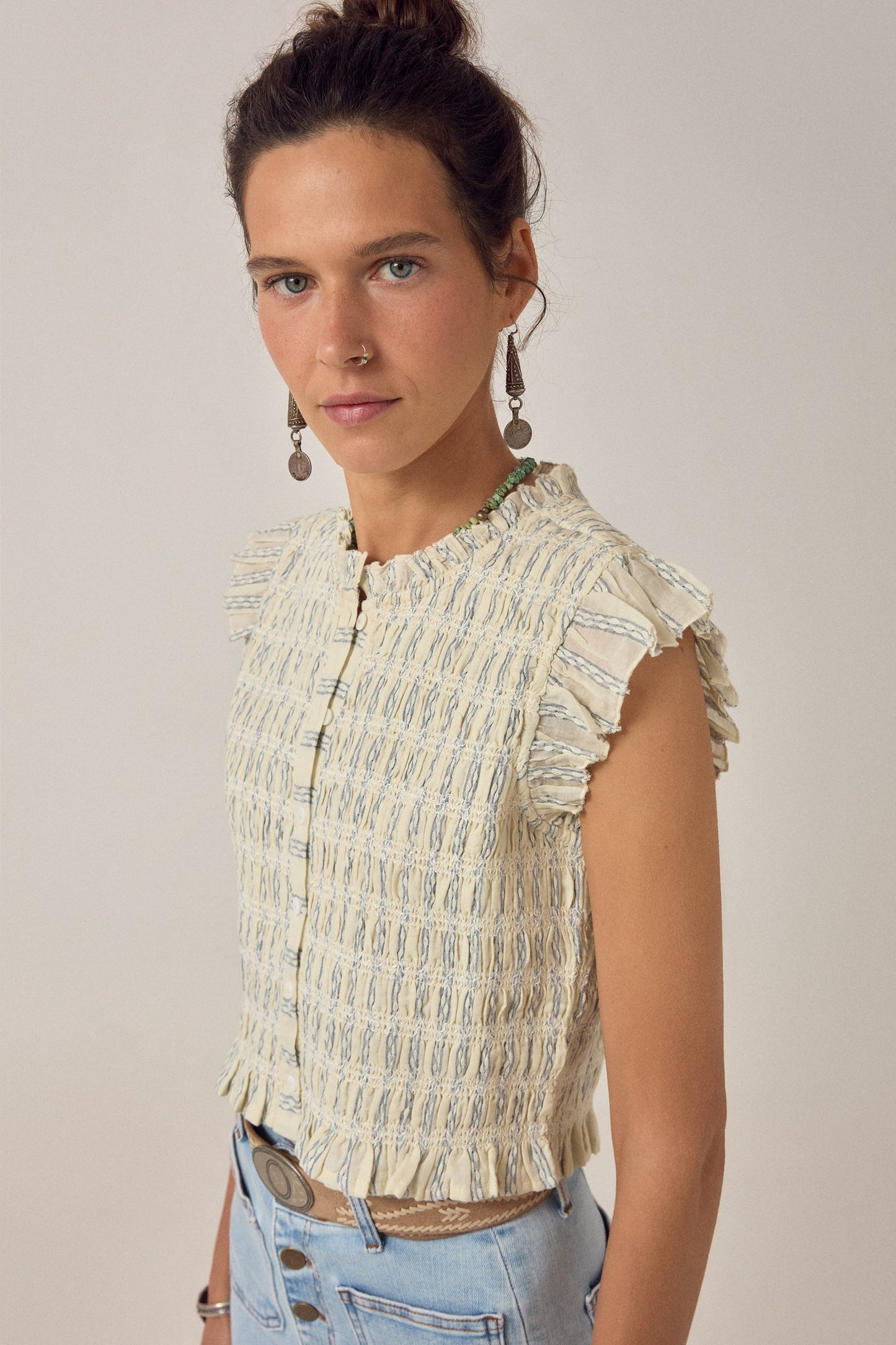 OMARIS Blouse sans manches Cloud Thread - Maison Hotel SS26