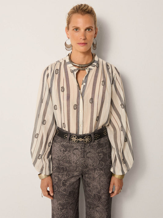 Blouse Perla Ivoire (Voile Paisley) AW25