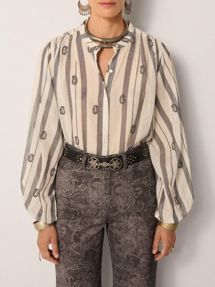 Blouse Perla Ivoire (Voile Paisley) AW25