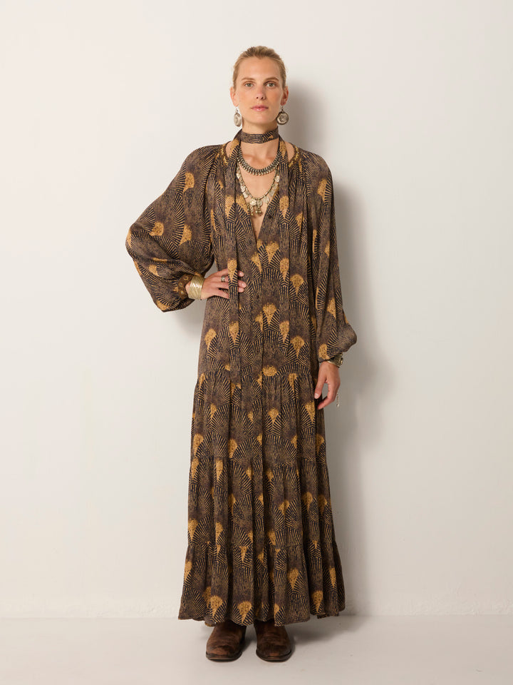 Robe Anouk Peacock Avocat (Crêpe satin) AW25