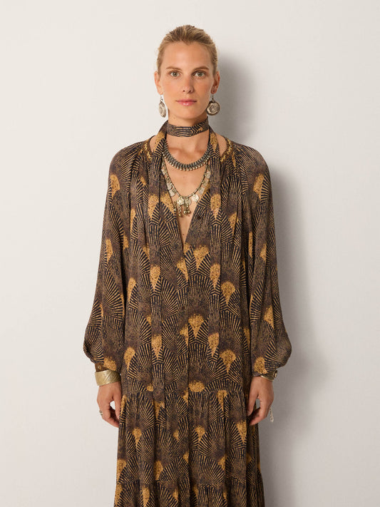 Robe Anouk Peacock Avocat (Crêpe satin) AW25