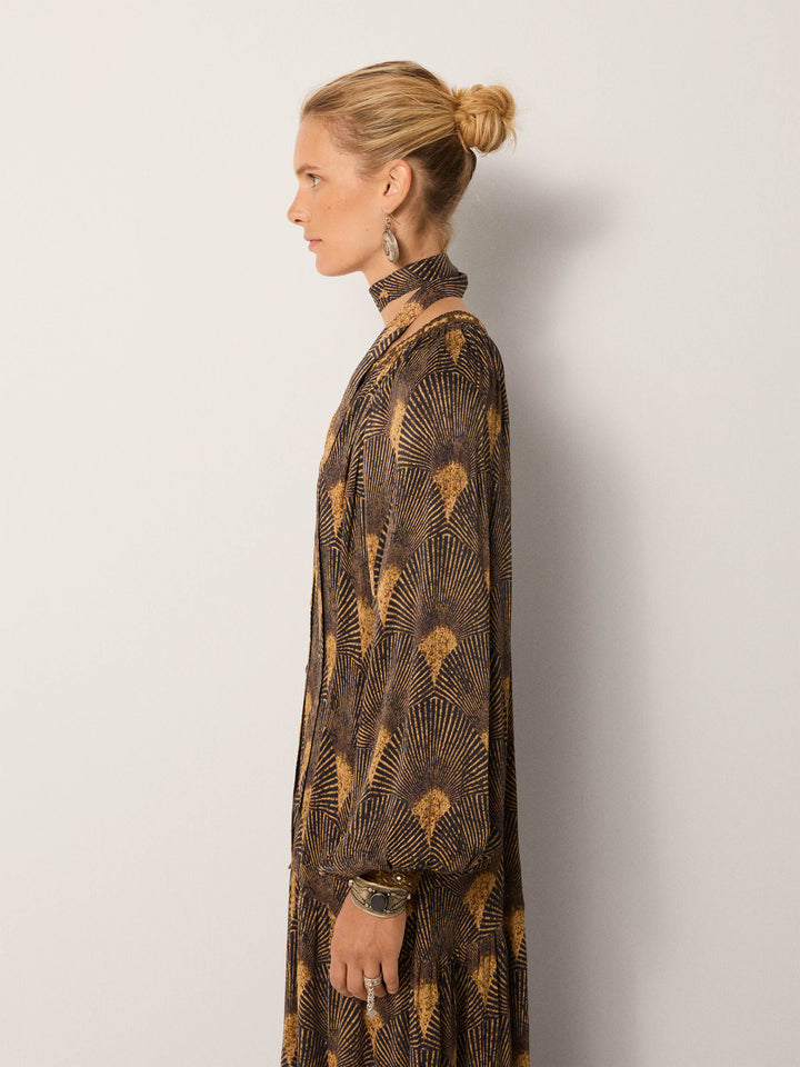 Robe Anouk Peacock Avocat (Crêpe satin) AW25