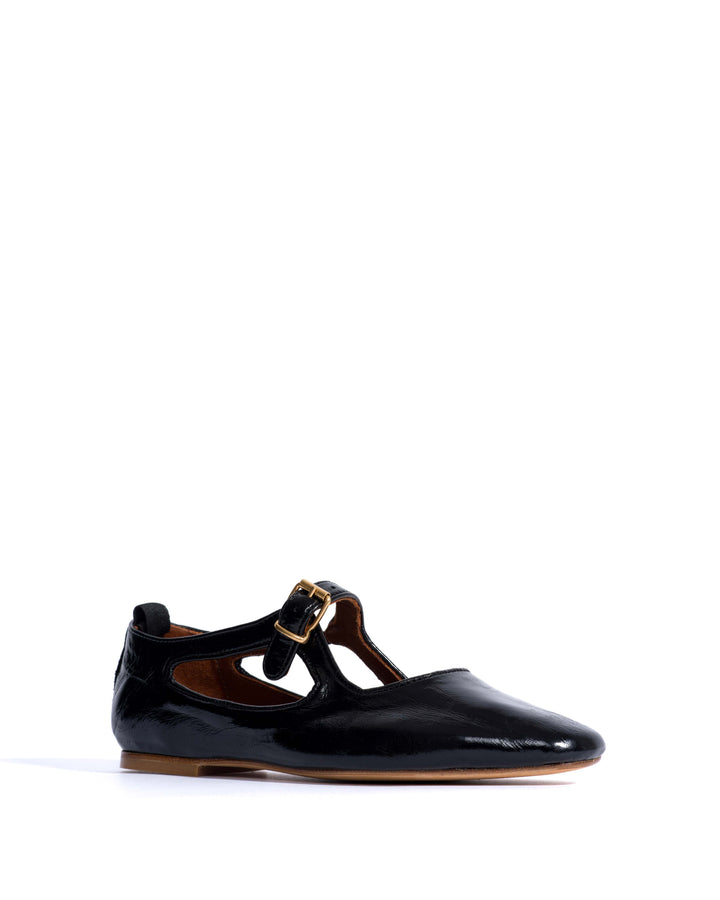 Mary-Jane Praise Crinkled Goat Black AW25