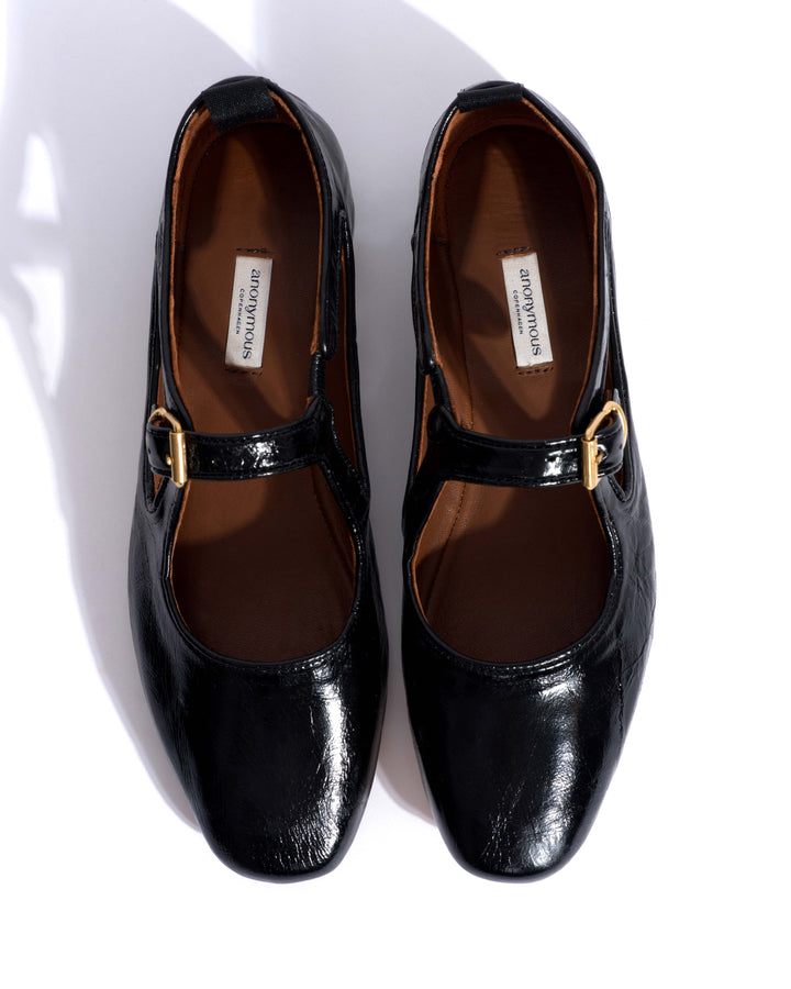 Mary-Jane Praise Crinkled Goat Black AW25