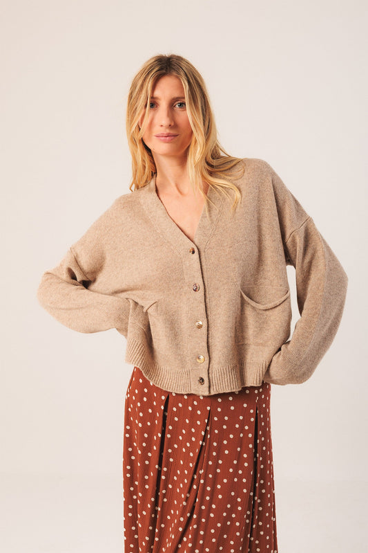 Cardigan en cachemire - Beige - vue 1