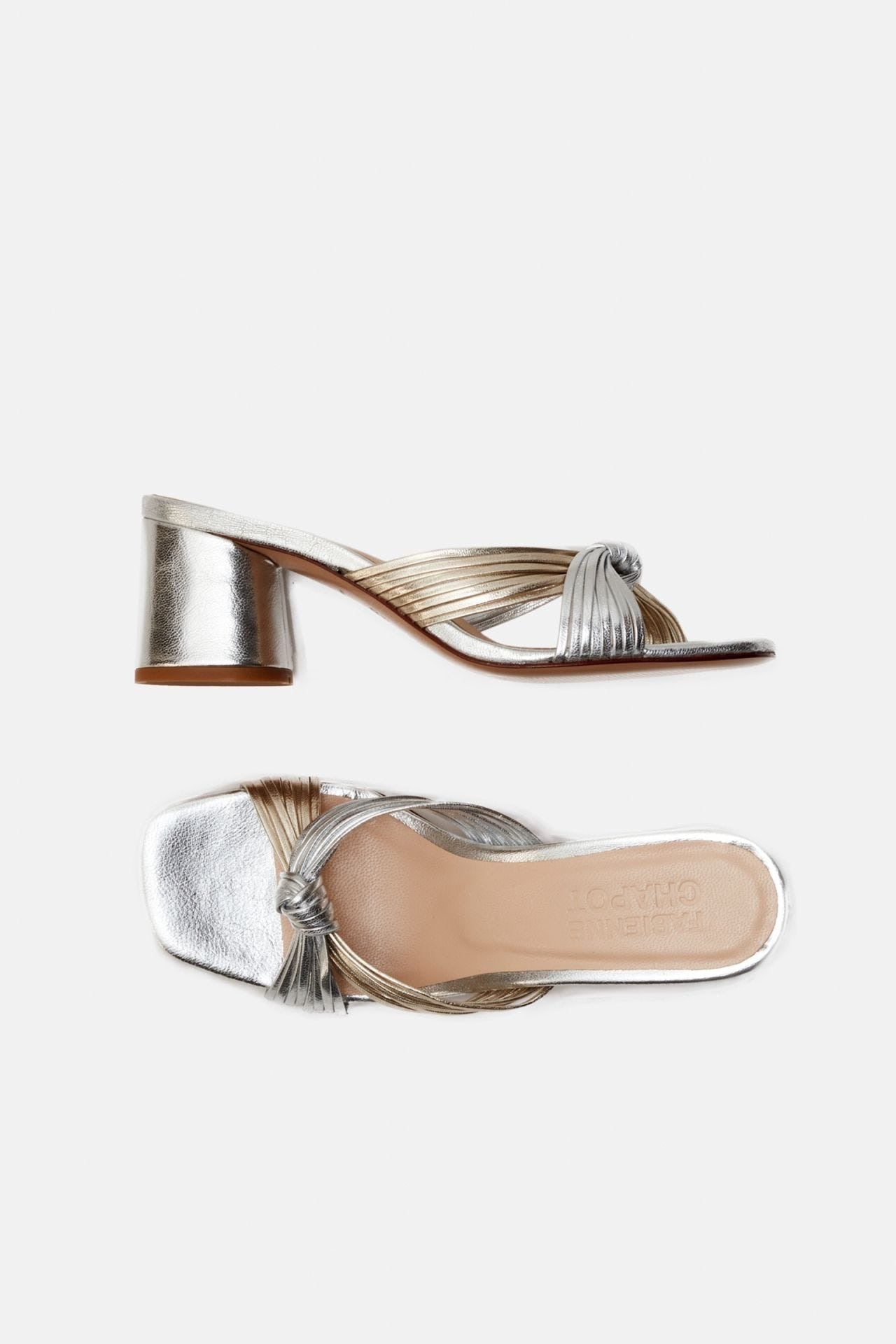 Mules Or/Argent Knot Monica